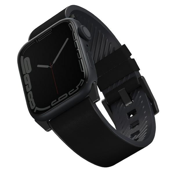 Uniq Straden læder hybrid rem til Apple Watch 1/2/3/4/5/6/7/8/SE/SE2/Ultra 42/44/45/49 mm - sort