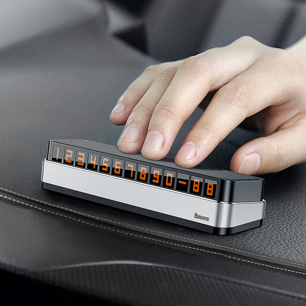 Baseus Moonlight Box Series sølvparkeringsnummerplade med telefonnummer