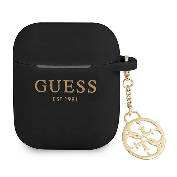 Guess GUA2LSC4EK AirPods 1/2 cover sort/sort Silicone Charm 4G Collection