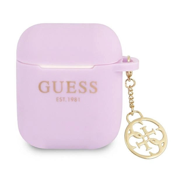Guess GUA2LSC4EU AirPods 1/2 cover lilla/lila Silicone Charm 4G Collection