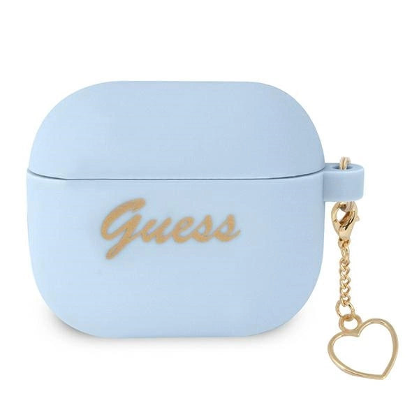 Guess GUA3LSCHSB AirPods 3 cover blå/blå Silicone Charm Heart Collection
