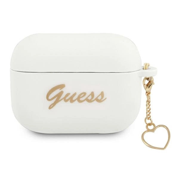 Guess GUAPLSCHSH AirPods Pro cover hvid/hvid Silicone Charm Heart Collection
