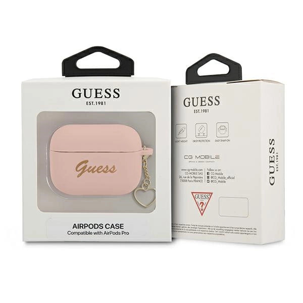 Guess GUAPLSCHSP AirPods Pro cover lyserød/rosa silikone Charm Heart Collection