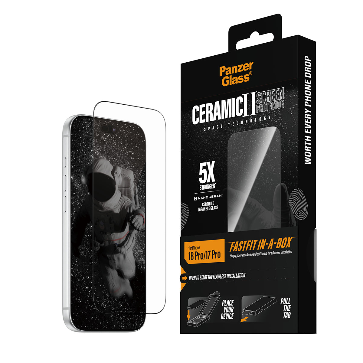 PanzerGlass Ceramic Protection Sort Transparent Apple iPhone 17 Pro, 18 Pro