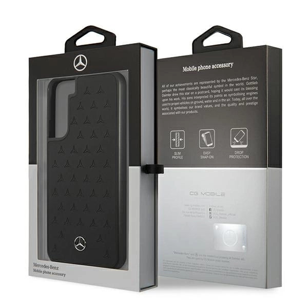 Mercedes MEHCS22MPSQBK S22+ S906 sort/sort hårdkasse læder stjernemønster