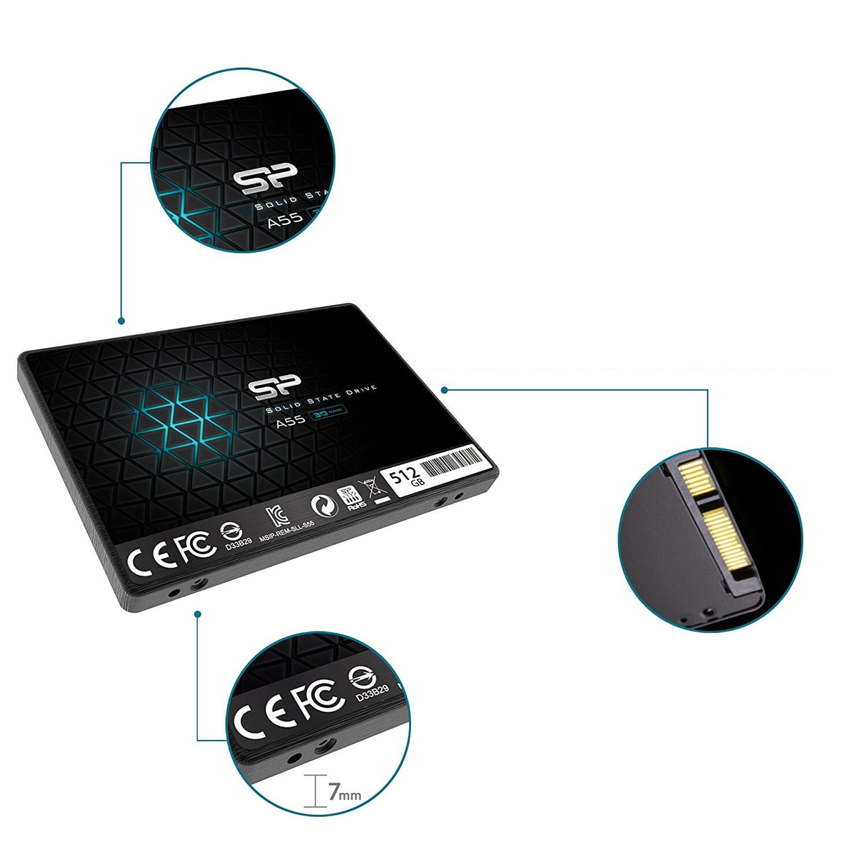 Silicon Power Ace A55 512 GB 2.5" Serial ATA III 3D TLC