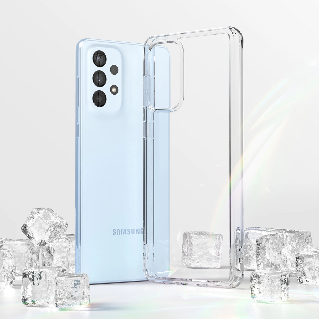 Ringke Fusion tpu-kasse med ramme til Samsung galaxy a73 gennemsigtig