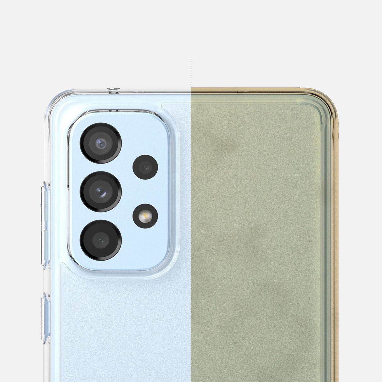 Ringke Fusion Matte tpu-kasse med en gennemskinnelig Samsung Galaxy A73 gelramme