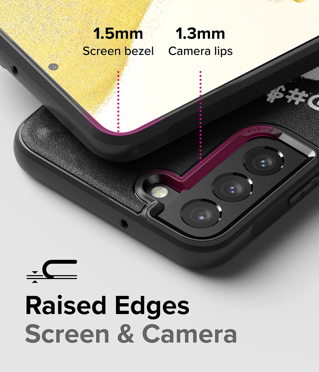 Ringke Onyx Design holdbare cover Case til Samsung Galaxy S22 + (S22 Plus) sort (X) ()