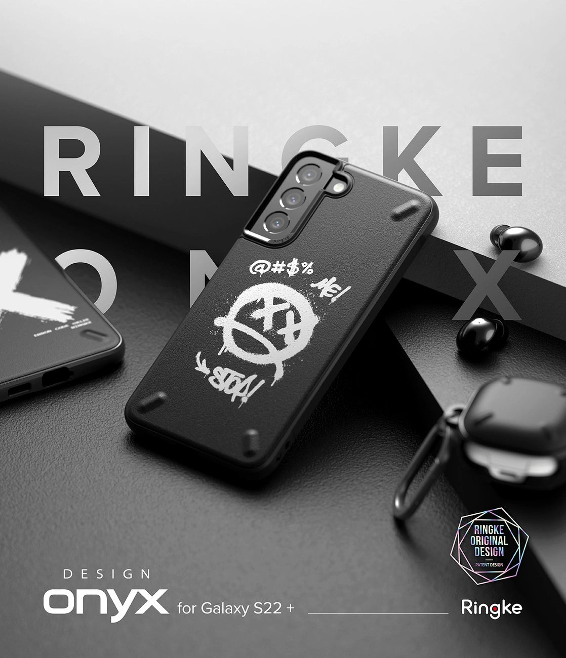 Ringke Onyx Design holdbare cover Case til Samsung Galaxy S22 + (S22 Plus) sort (X) ()