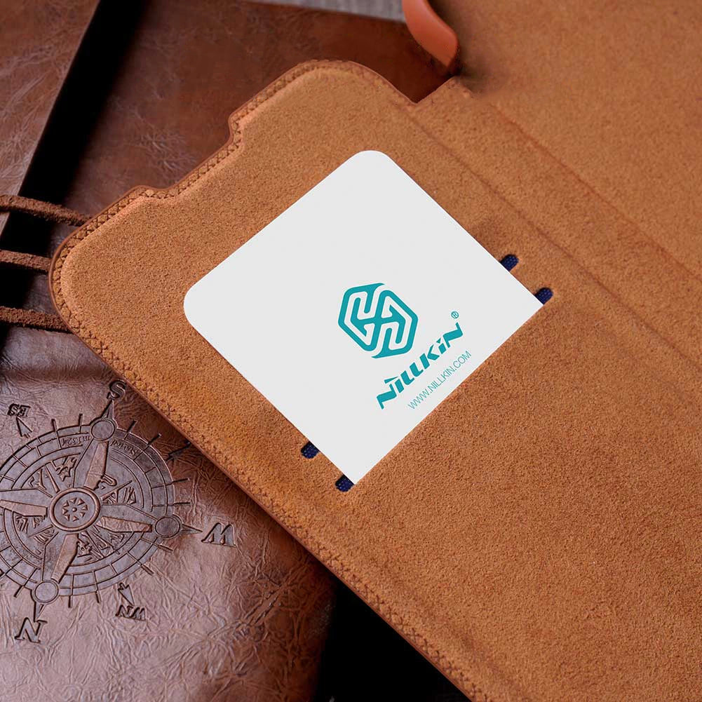 Nillkin Qin læder hylster tilfælde til Samsung Galaxy A73 rød