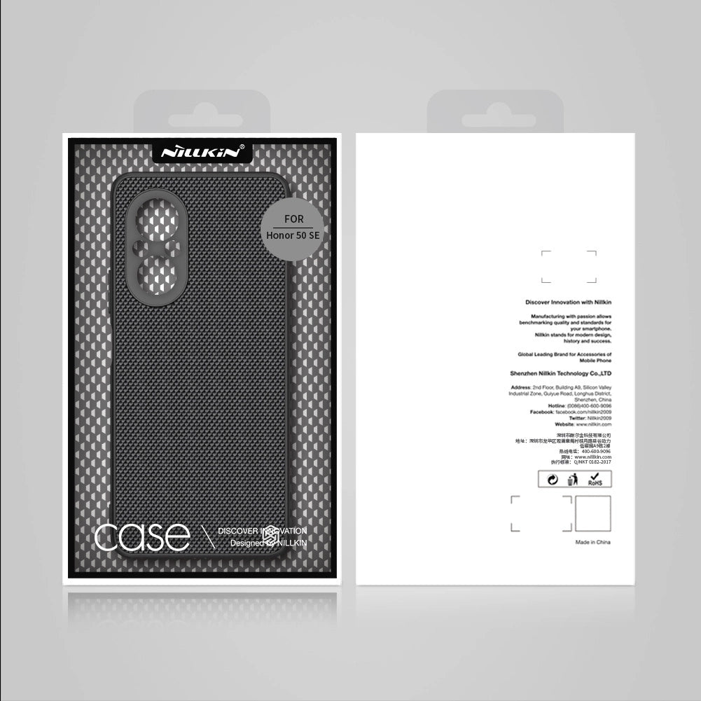 Nillkin Textured Case holdbar forstærket etui med gel ramme og nylon bagsiden til Honor 50 SE sort