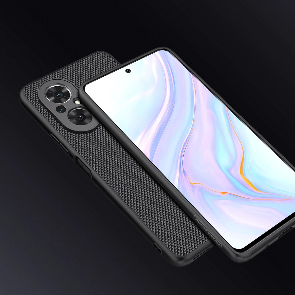 Nillkin Textured Case holdbar forstærket etui med gel ramme og nylon bagsiden til Honor 50 SE sort