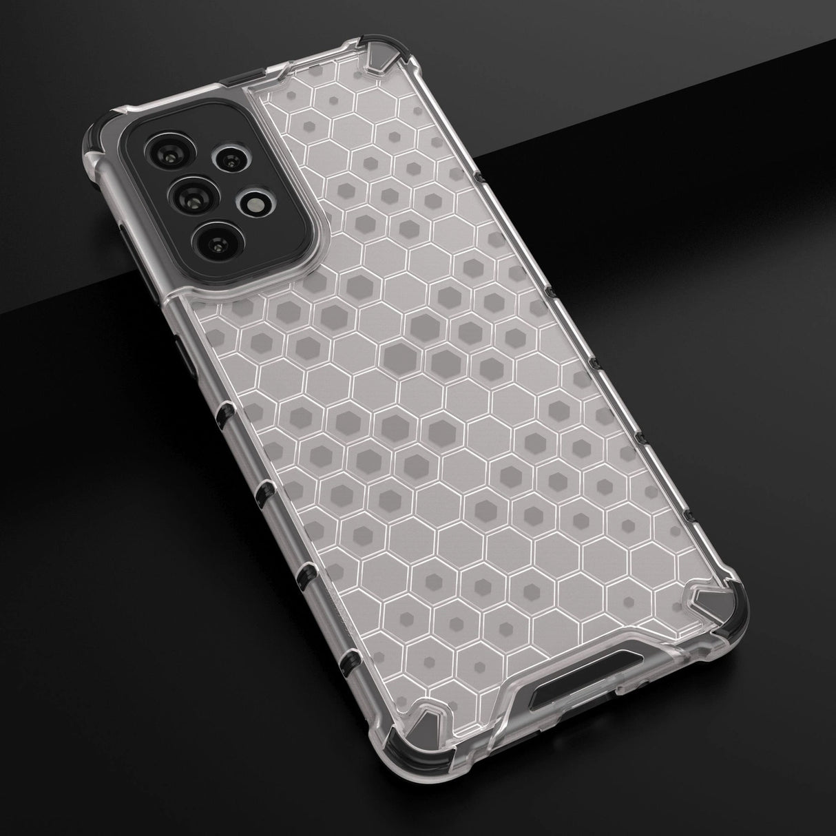 Honeycomb case pansret cover med en gel ramme til Samsung Galaxy A73 sort