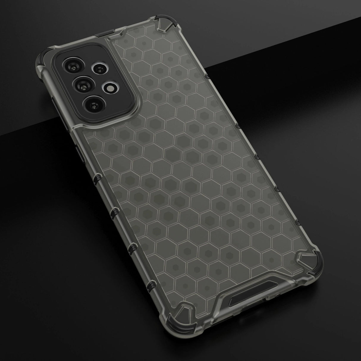 Honeycomb case pansret cover med en gel ramme til Samsung Galaxy A73 sort