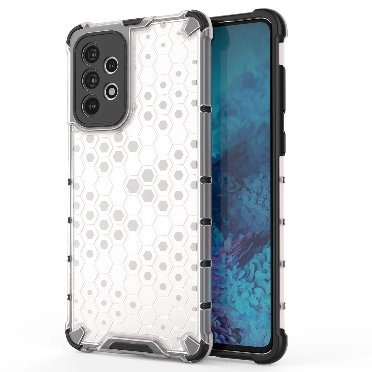 Honeycomb case pansret cover med en gel ramme til Samsung Galaxy A73 gennemsigtig