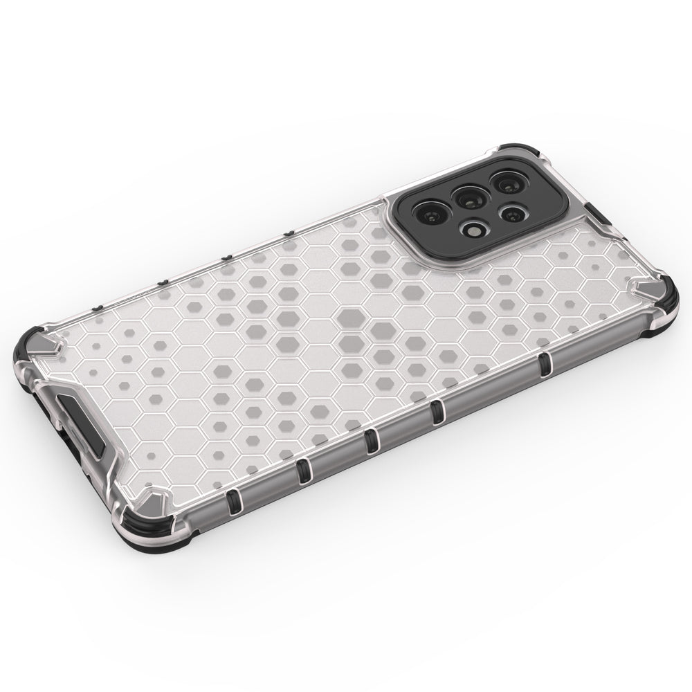 Honeycomb case pansret cover med en gel ramme til Samsung Galaxy A73 gennemsigtig