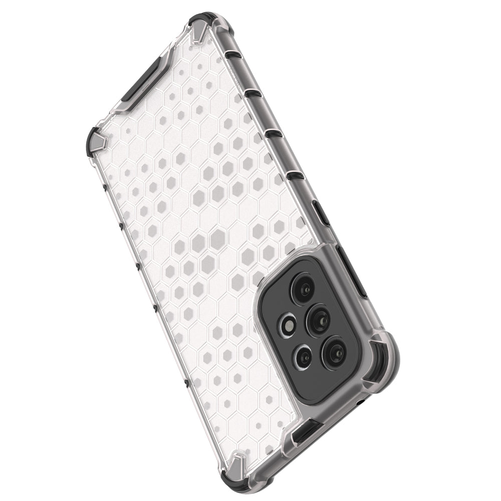 Honeycomb case pansret cover med en gel ramme til Samsung Galaxy A73 gennemsigtig