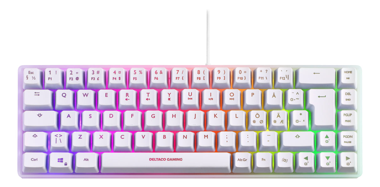 Deltaco Gaming WK70 60% keyboard, semi transparent case whit
