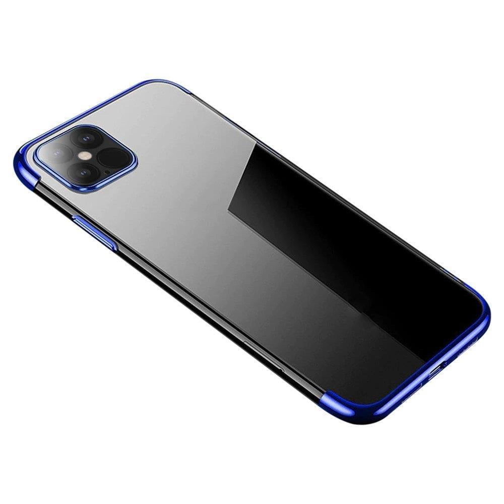 Clear Color TPU gel cover med en metallisk ramme til Samsung Galaxy S22 + (S22 Plus) blå