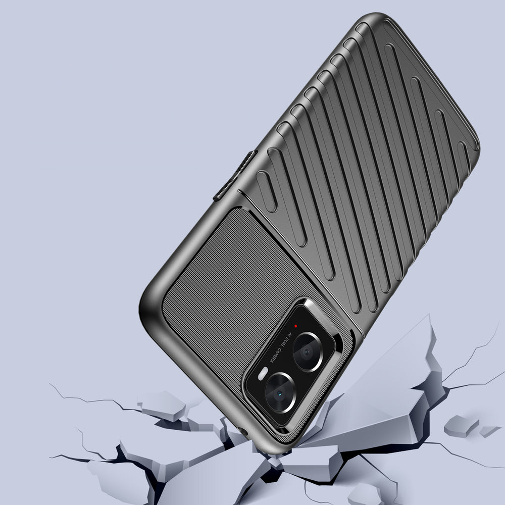 Thunder Case fleksible pansrede cover til Oppo A76 / Oppo A36 / Realme 9i sort