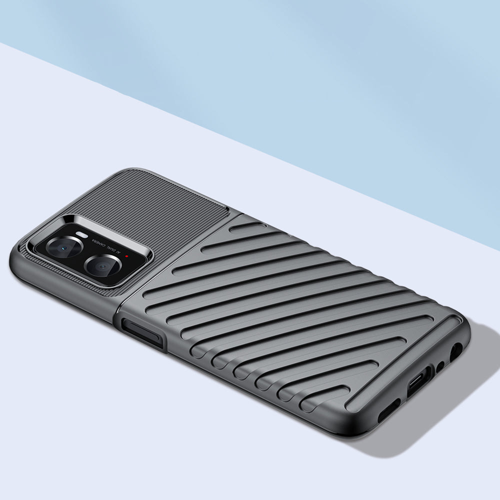 Thunder Case fleksible pansrede cover til Oppo A76 / Oppo A36 / Realme 9i sort