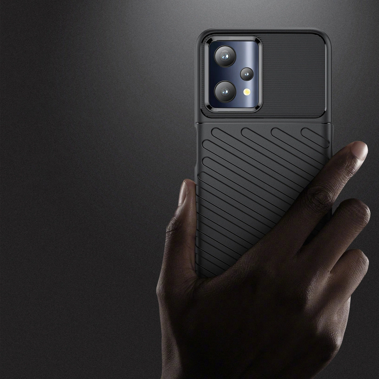 Thunder Case fleksibelt pansret cover Realme 9 Pro sort