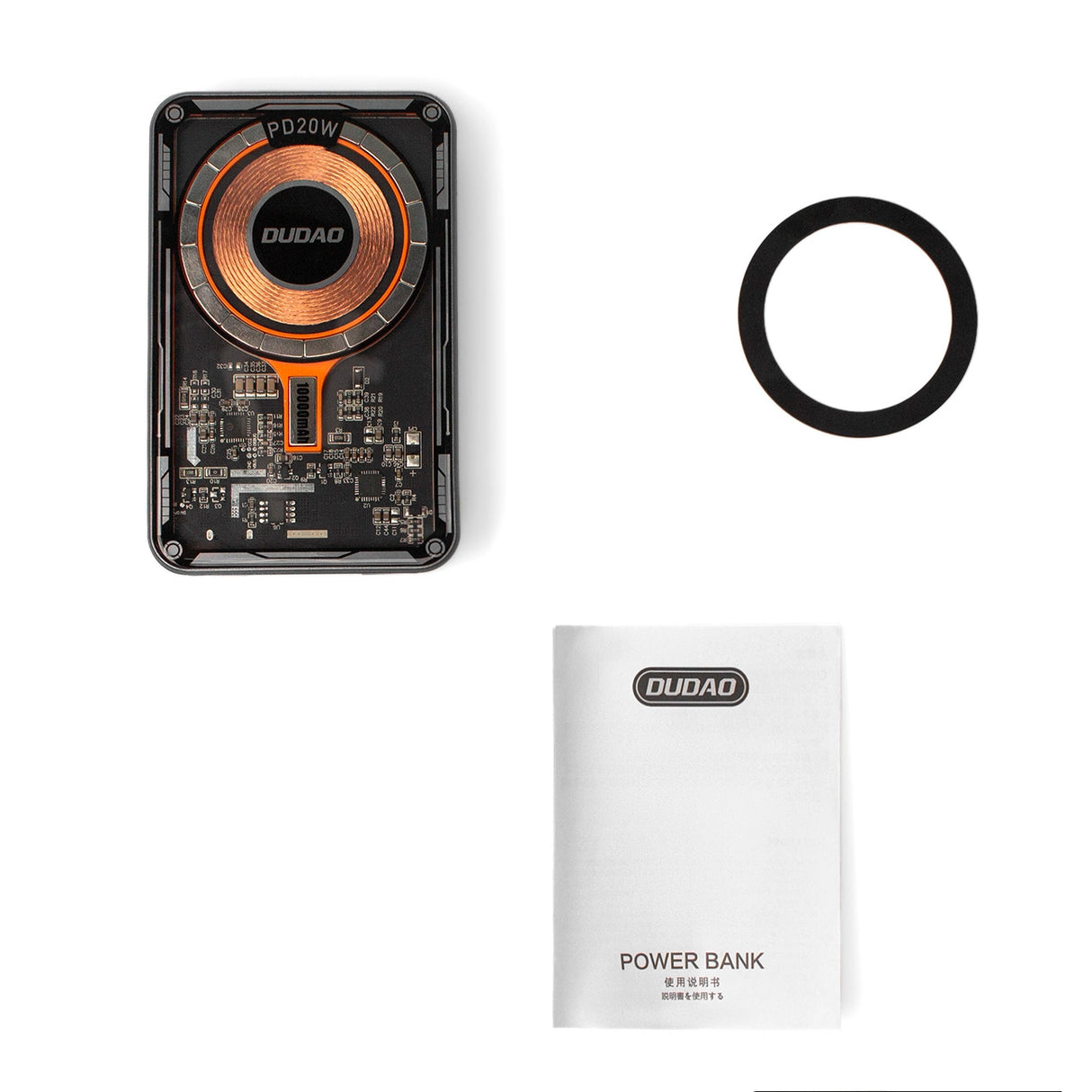 Dudao TGK1 powerbank med MagSafe trådløs oplader 20W 10000mAh sort (TGK1-sort)