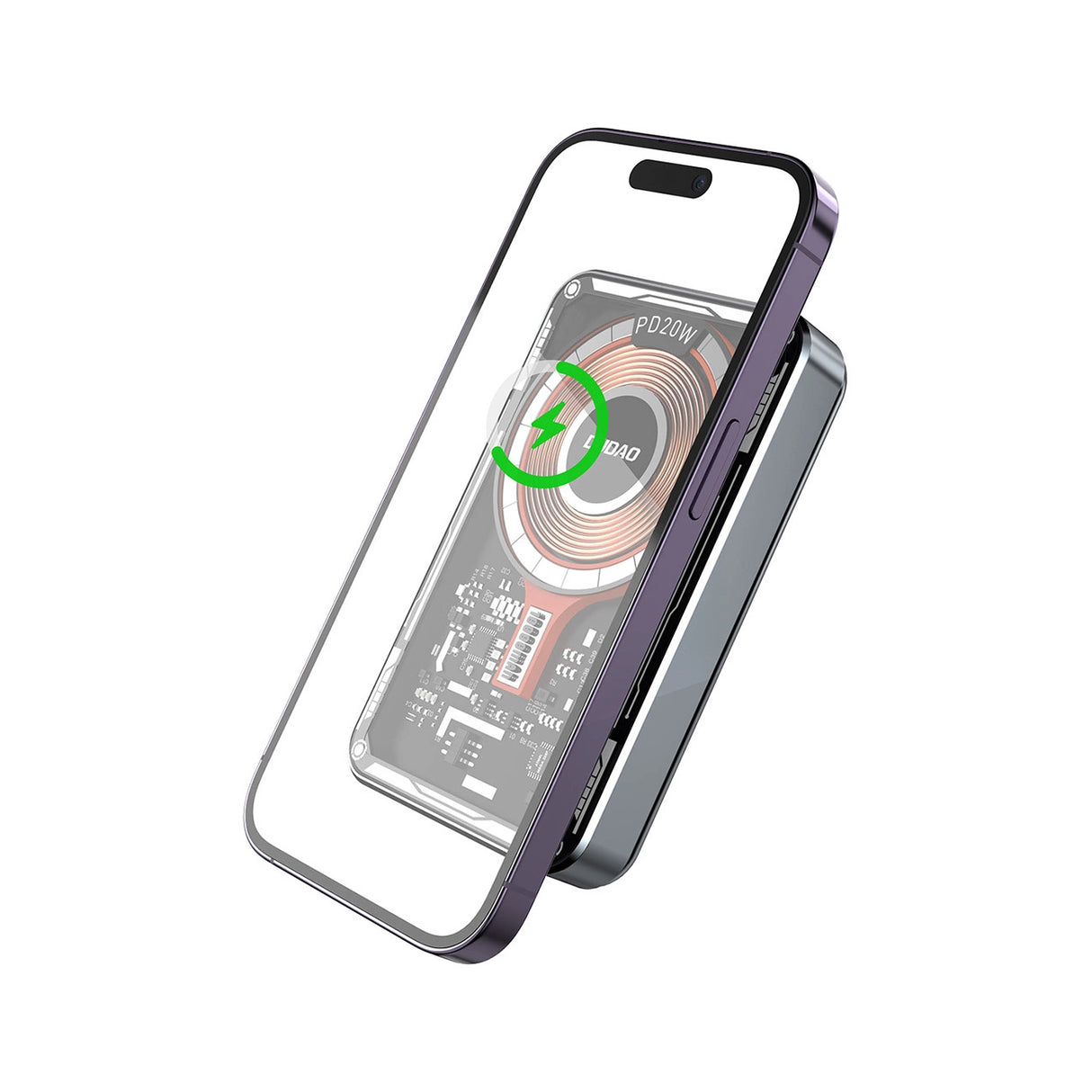 Dudao TGK1 powerbank med MagSafe trådløs oplader 20W 10000mAh sort (TGK1-sort)