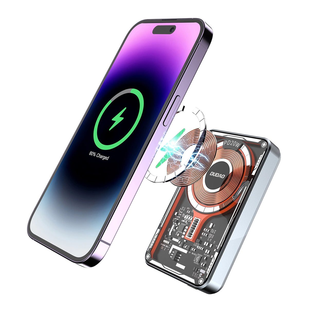 Dudao TGK1 powerbank med MagSafe trådløs oplader 20W 10000mAh sort (TGK1-sort)