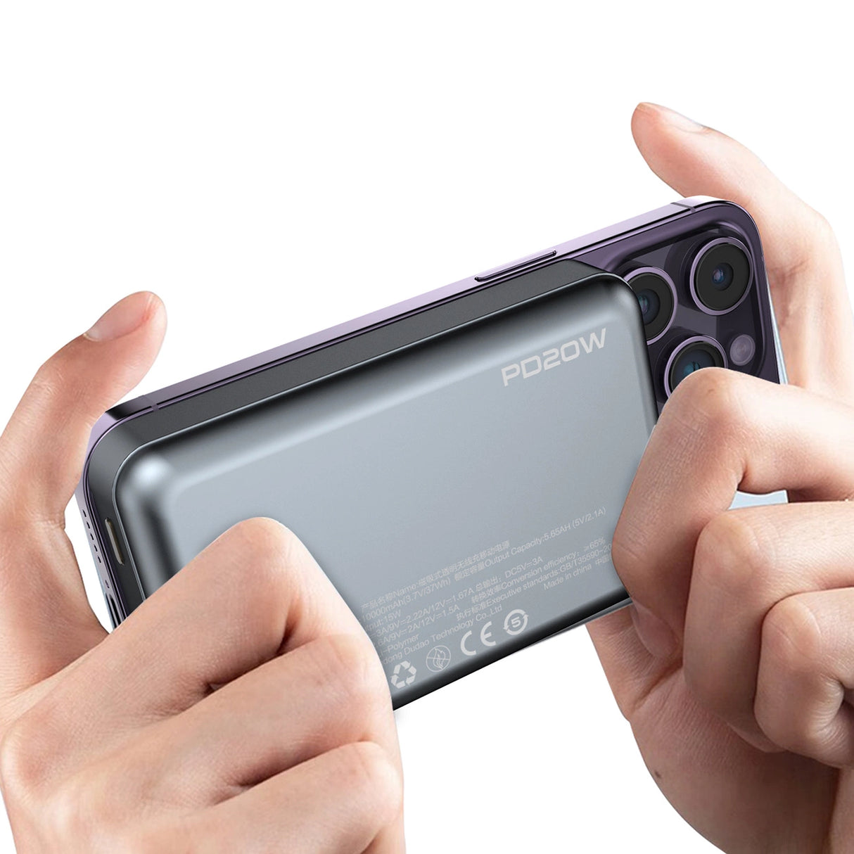 Dudao TGK1 powerbank med MagSafe trådløs oplader 20W 10000mAh sort (TGK1-sort)