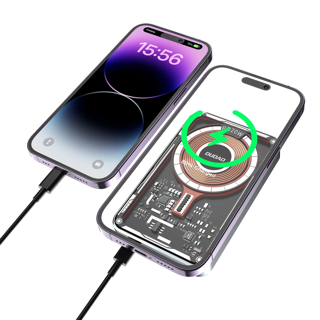 Dudao TGK1 powerbank med MagSafe trådløs oplader 20W 10000mAh sort (TGK1-sort)