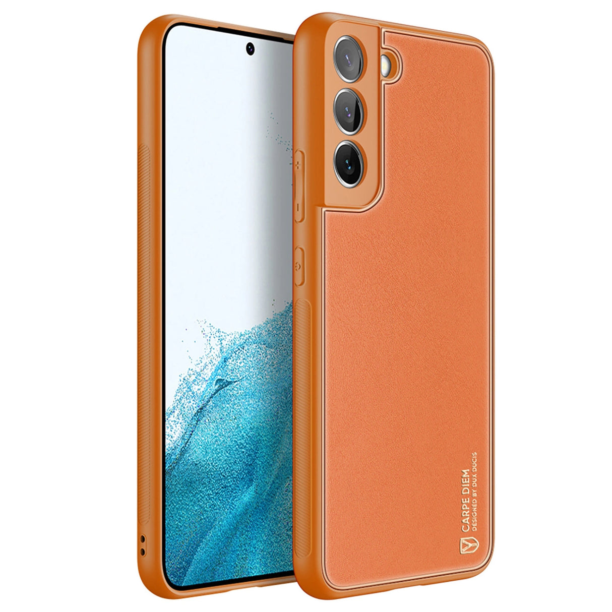 Dux Ducis Yolo elegant cover lavet af økologisk læder til Samsung Galaxy S22 + (S22 Plus) orange