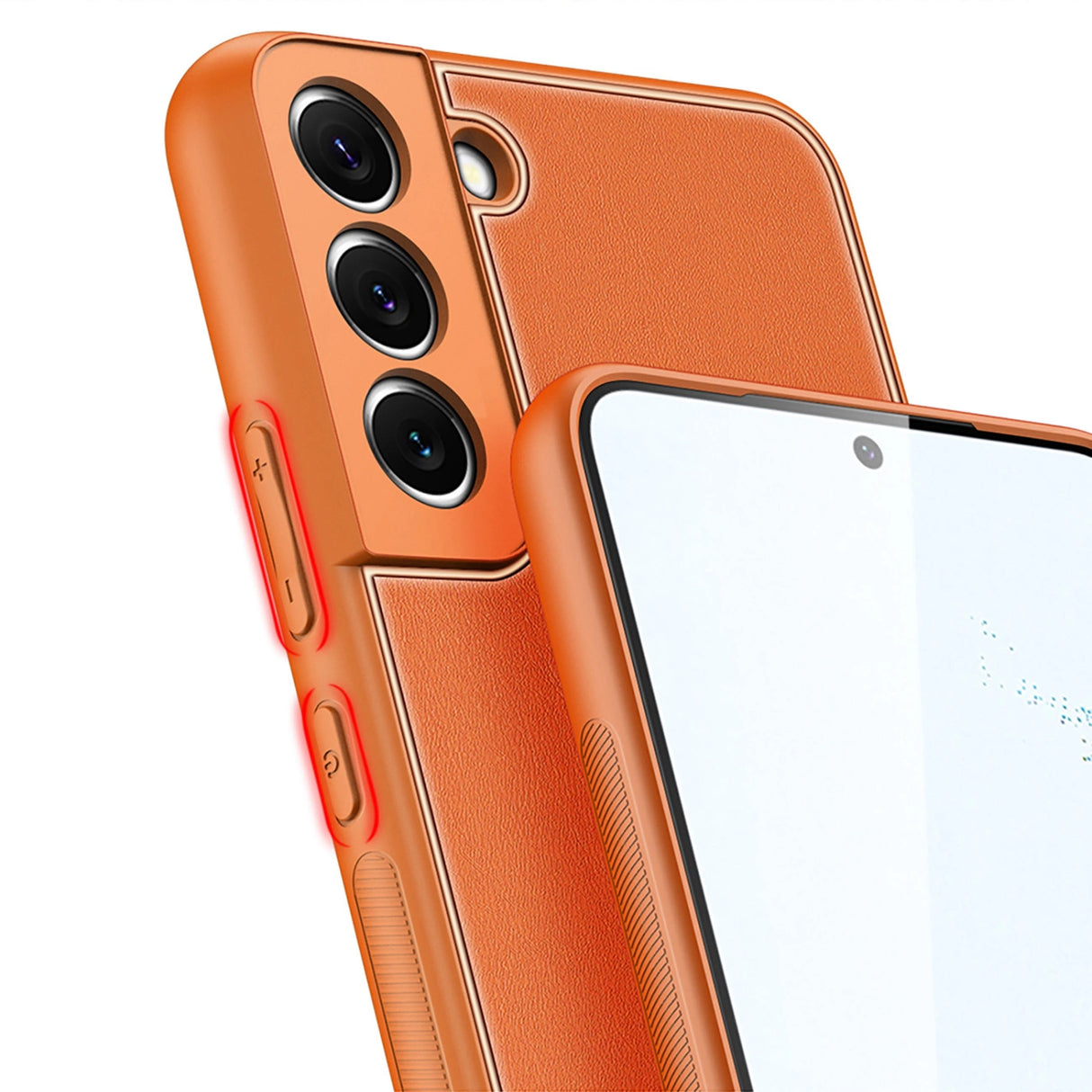 Dux Ducis Yolo elegant cover lavet af økologisk læder til Samsung Galaxy S22 + (S22 Plus) orange