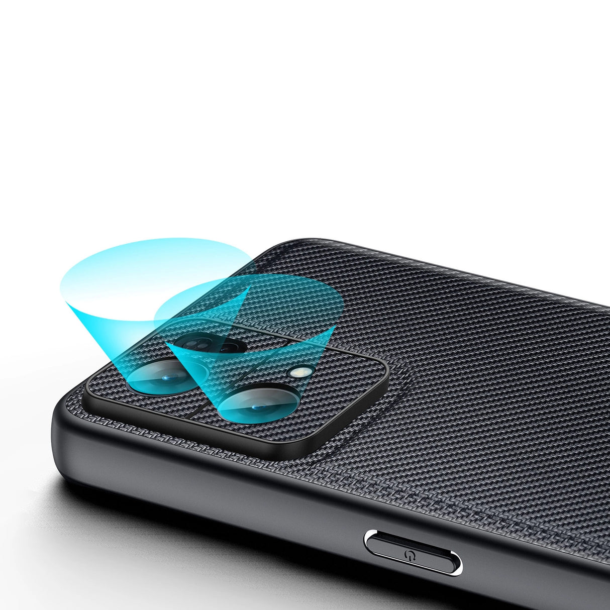 Dux Ducis Fino-hylster dækket med nylon Oppo Reno7 Pro 5G sort