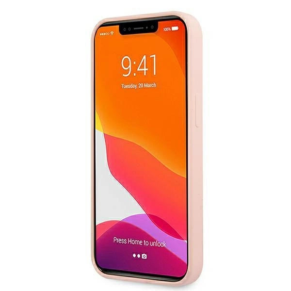 Guess GUHMP13MLSLMGLP iPhone 13 6.1" lyserød/lyserød hardcase Silicone Script Gold Logo Magsafe