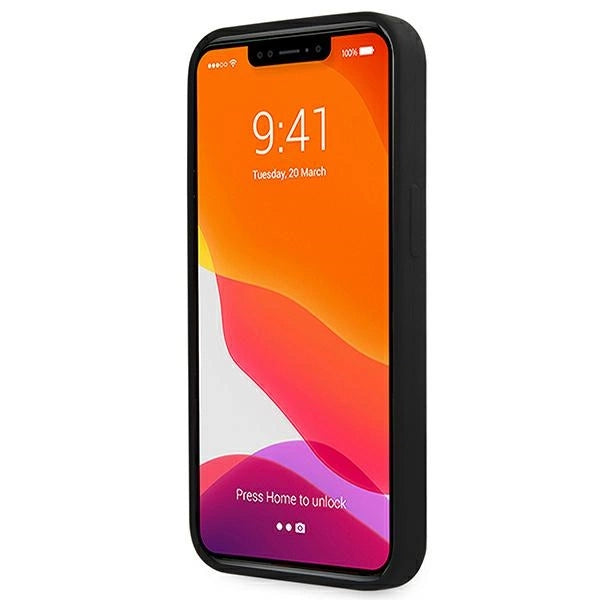 Guess GUHMP13XLSLMGBK iPhone 13 Pro Max 6,7" sort/sort hårdkasse Silikon Script Gold Logo MagSafe