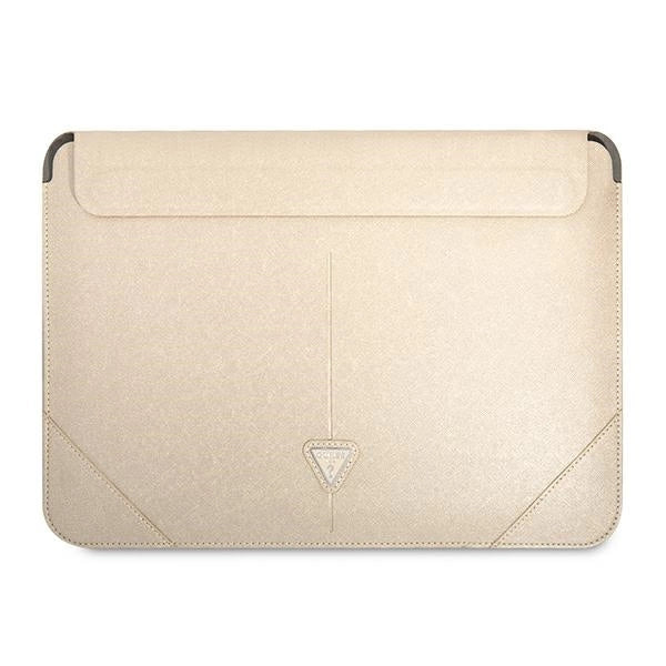 Guess Saffiano Triangle Logo case til en 14" laptop - beige