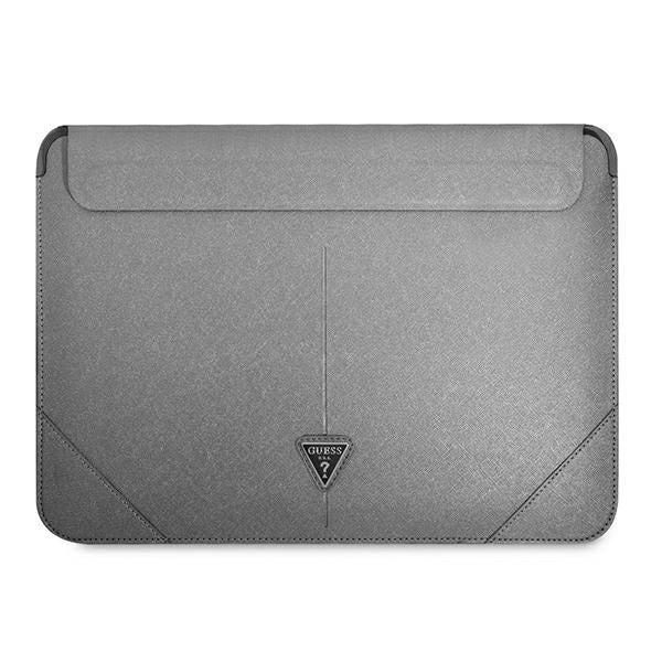 Guess Saffiano Triangle Logo-kasse til en 14" laptop - sølv