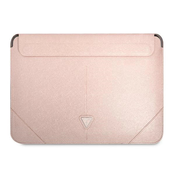Guess Saffiano Triangle Logo-kasse til en 16" bærbar computer - pink