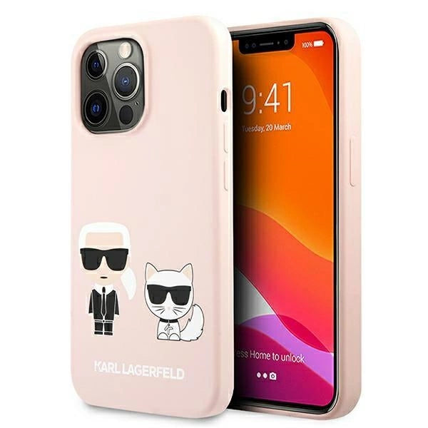 Karl Lagerfeld KLHMP13LSSKCI iPhone 13 Pro / 13 6,1" hardcase jasnoróżowy/lysrosa Silikon Ikonik Karl & Choupette Magsafe