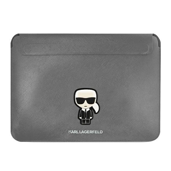 Karl Lagerfeld Saffiano Ikonik Karl-kasse til en 13-14" laptop - sølv