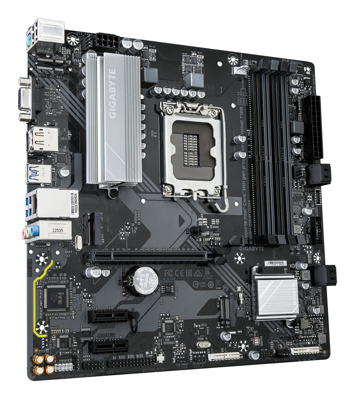 GIGABYTE B760M D3HP DDR4 Motherboard - Supports Intel Core 14th Gen CPUs, 4+1+1 Phases Digital VRM, up to 5333MHz DDR4 (OC), 2xPCIe 4.0 M.2, GbE LAN, USB 3.2 Gen1