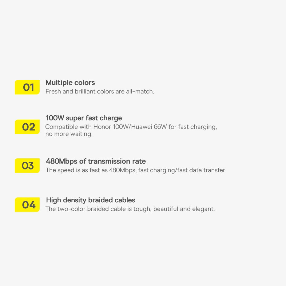 Baseus Dynamic Series USB-kabel - USB Type C 100W 1m grå (CALD000616)