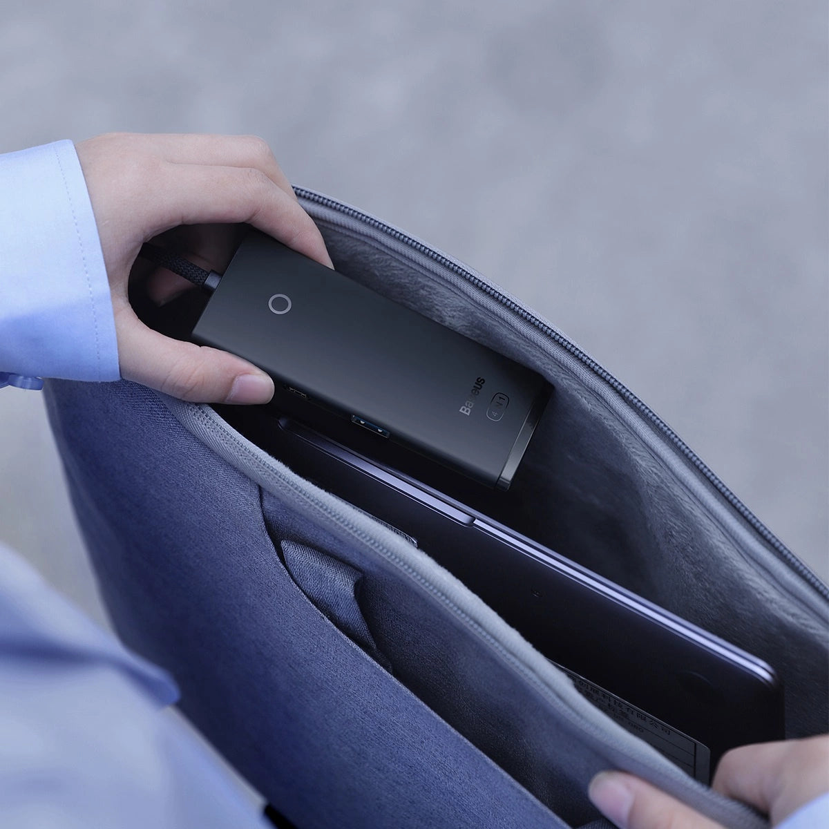 Baseus Lite Series HUB 4-Port (USB-A til 4xUSB-A 3.0) 0,25m sort (WKQX030001)