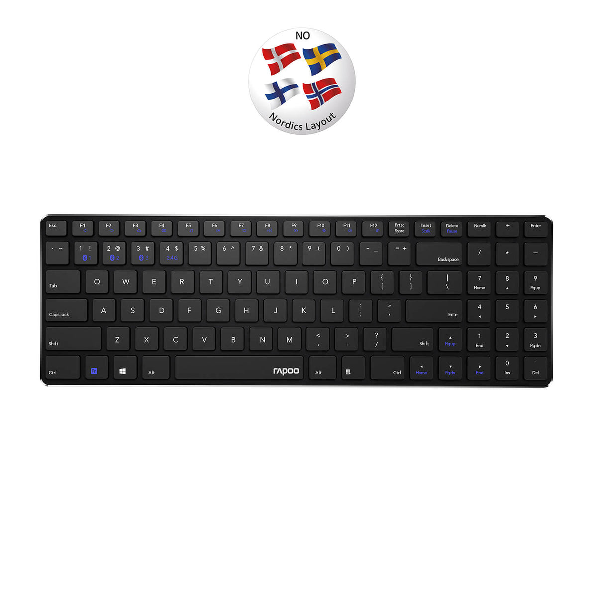 Rapoo Keyboard E9100 M Wireless Multi Mode Black