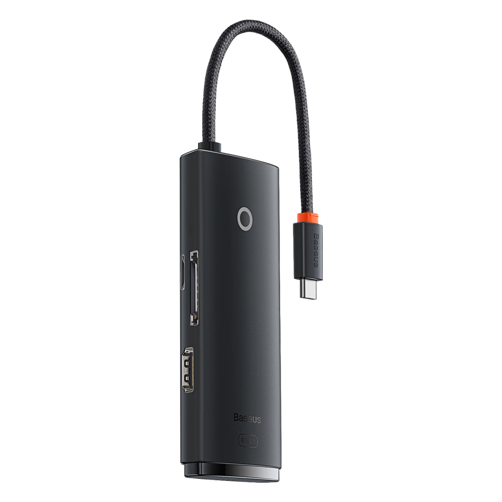 Baseus Lite Series multifunktionel USB Type C HUB - 2 x USB 3.0 / USB Type C / HDMI 1.4 / SD/TF OTG sort (WKQX050001)