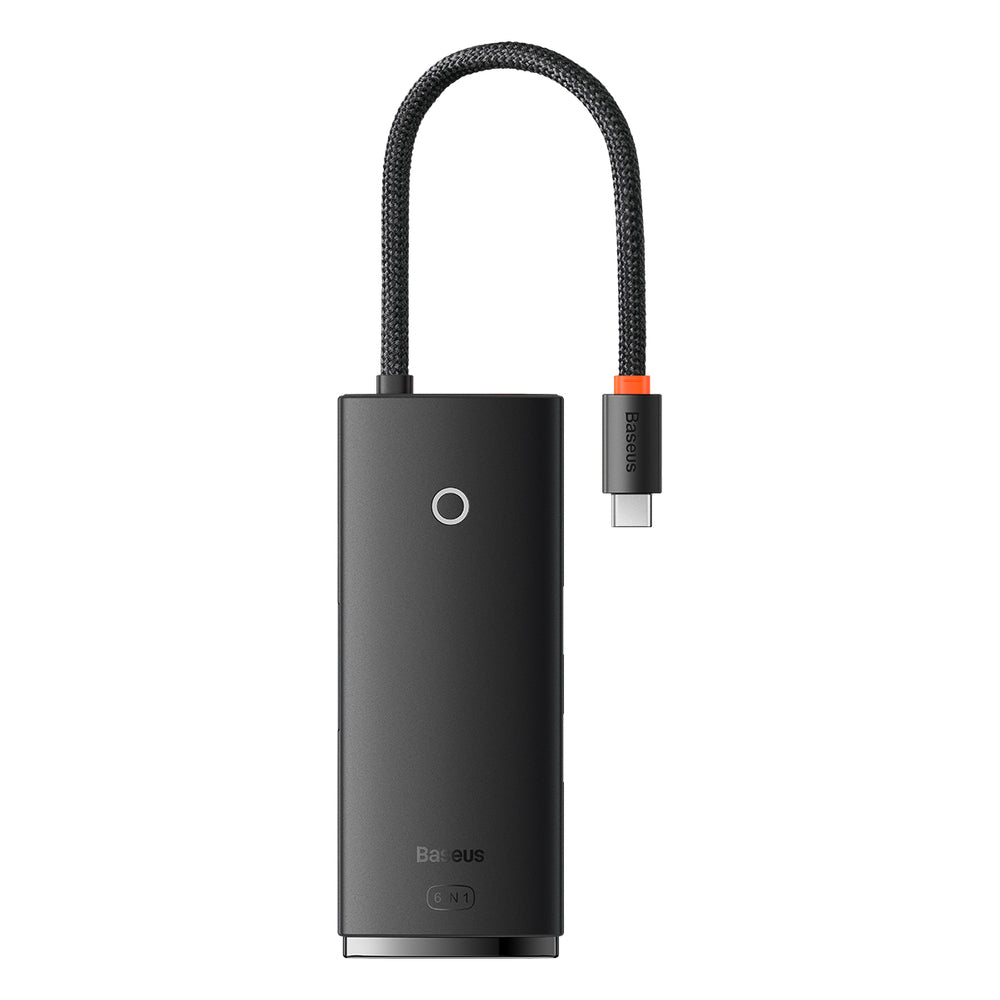 Baseus Lite Series multifunktionel HUB USB Type C - 2 x USB 3.0 / USB Type C PD / HDMI 1,4 / SD / TF sort (WKQX050101)