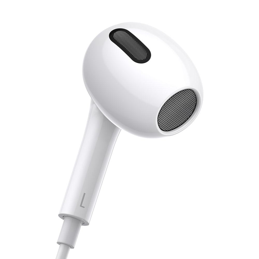Baseus Encok H17 3,5 mm minijack-hovedtelefoner med ledning, hvide (NGCR020002)