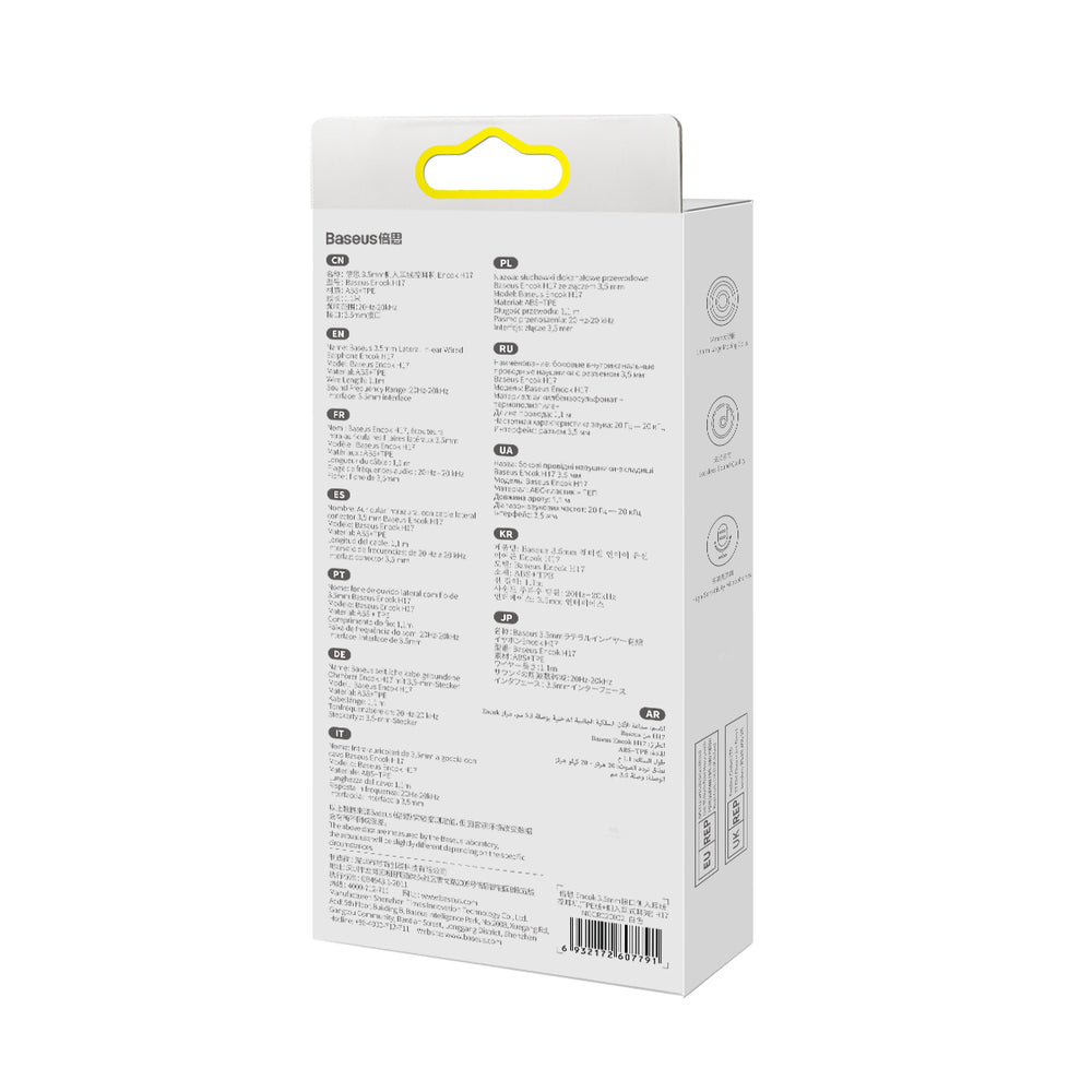 Baseus Encok H17 3,5 mm minijack-hovedtelefoner med ledning, hvide (NGCR020002)